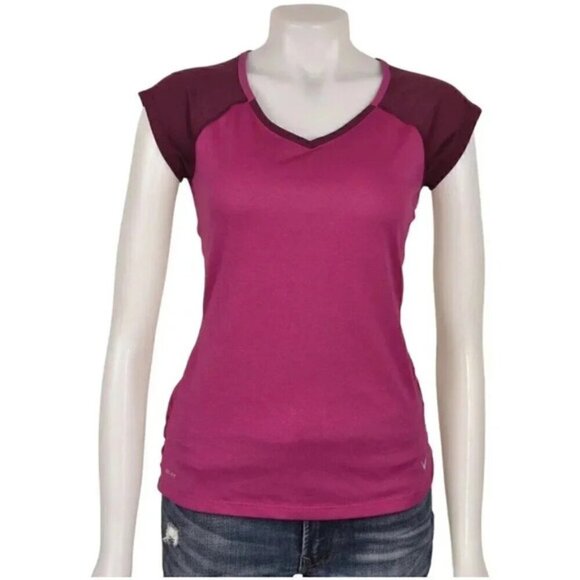 Nike Dri-Fit Short Sleeve Shirt Magenta Pink Size Small - Picture 2 of 7